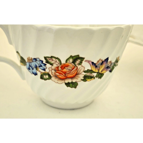TEA CUP & SAUCER-AYNSLEY-Vintage-Cottage Garden Pattern-Fine Bone China-Flora - Picture 5 of 12
